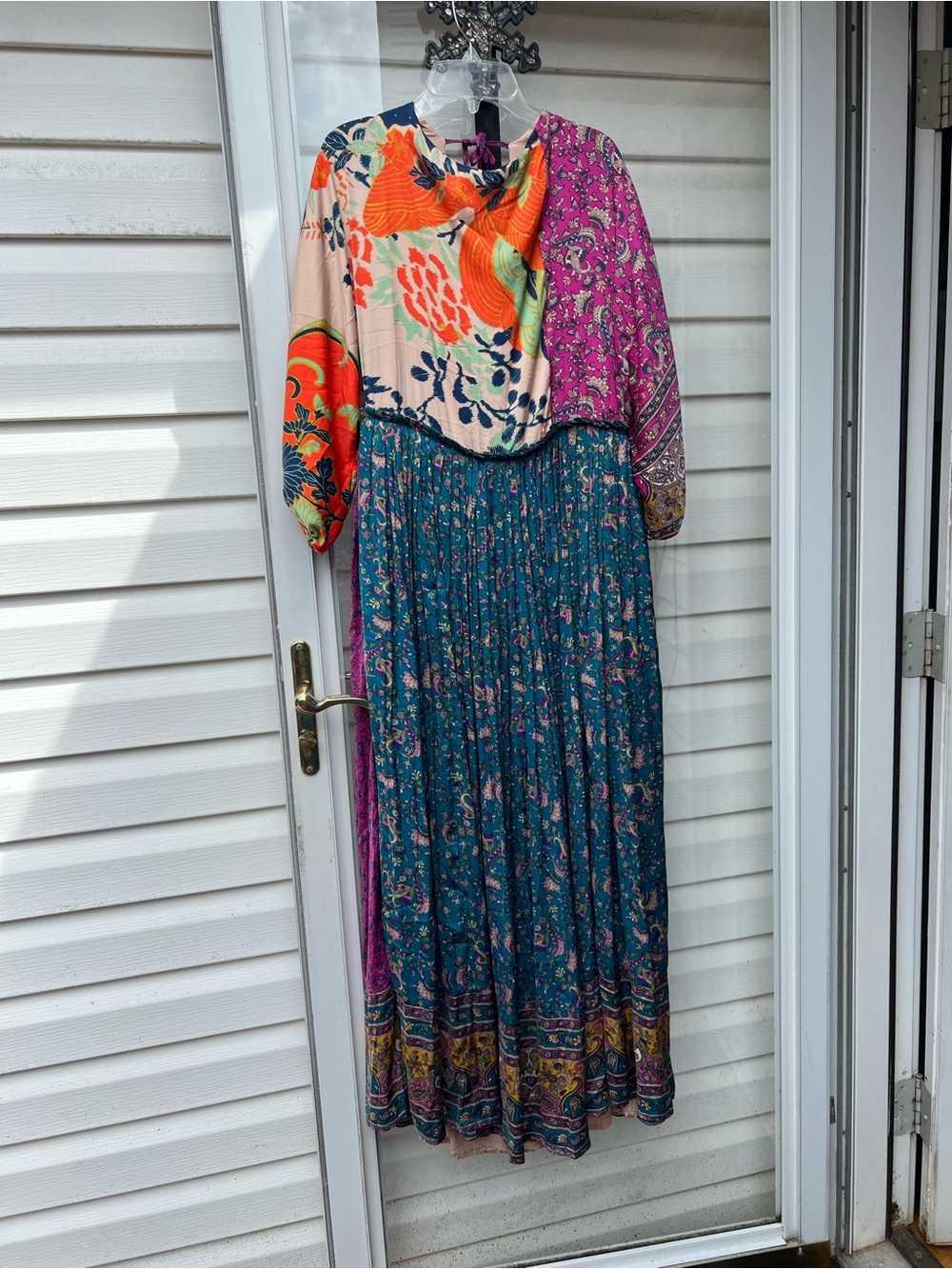 Free People Multicolor Backless Bohemian Maxi Dress